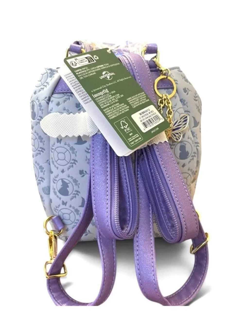Loungefly Wicked  Elphaba Glinda Silhouette Micro Mini Backpack Purple NWT